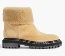 Ankle Boots aus Veloursleder mit Shearling-Futter