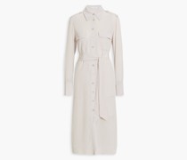 Zelie Hemdkleid inMidilänge aus vorgewaschener Seide mit Gürtel