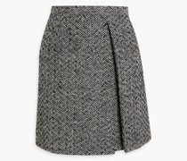 Verzierter Minirock aus Tweed aus einer Wollmischung mit Hahnentrittmuster