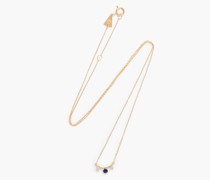 Kette aus 14 KT. Gold mit Diamanten und Saphiren