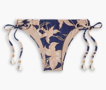 Stargazer tief sitzendes Bikini-Höschen mit floralem Print und Verzierung