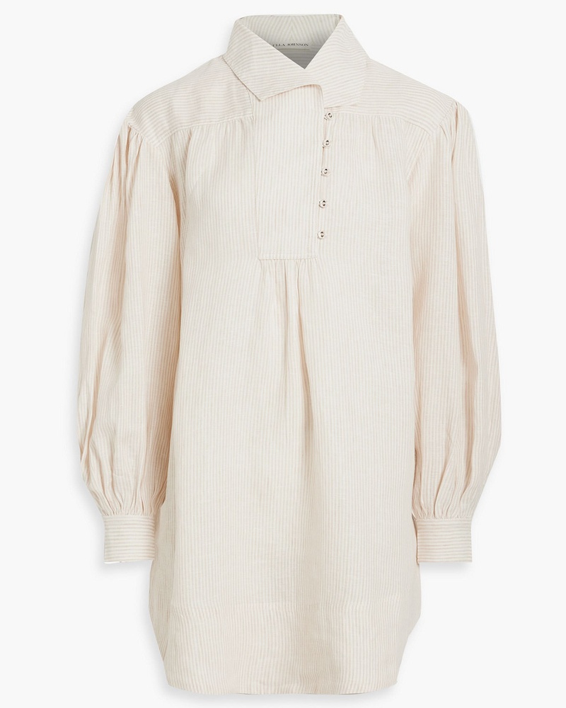 Ulla Johnson Damen Dania gestreiftes Minikleid aus Leinen