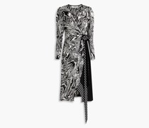 Juniper Midi-Wickelkleid aus glänzendem Crêpe mit Zebraprint