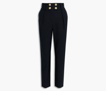 Cropped Karottenhose aus einer Baumwollmischung mit Zierknöpfen