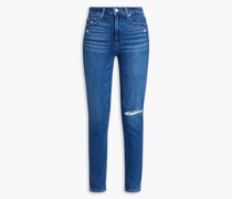 Hoxton halbhohe Skinny Jeans inDistressed-Optik
