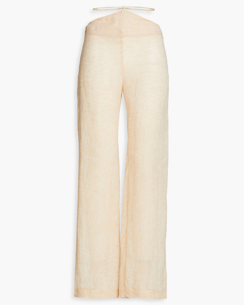 Le Kasha 1918 Damen Hose mit geradem Bein aus Leinengaze