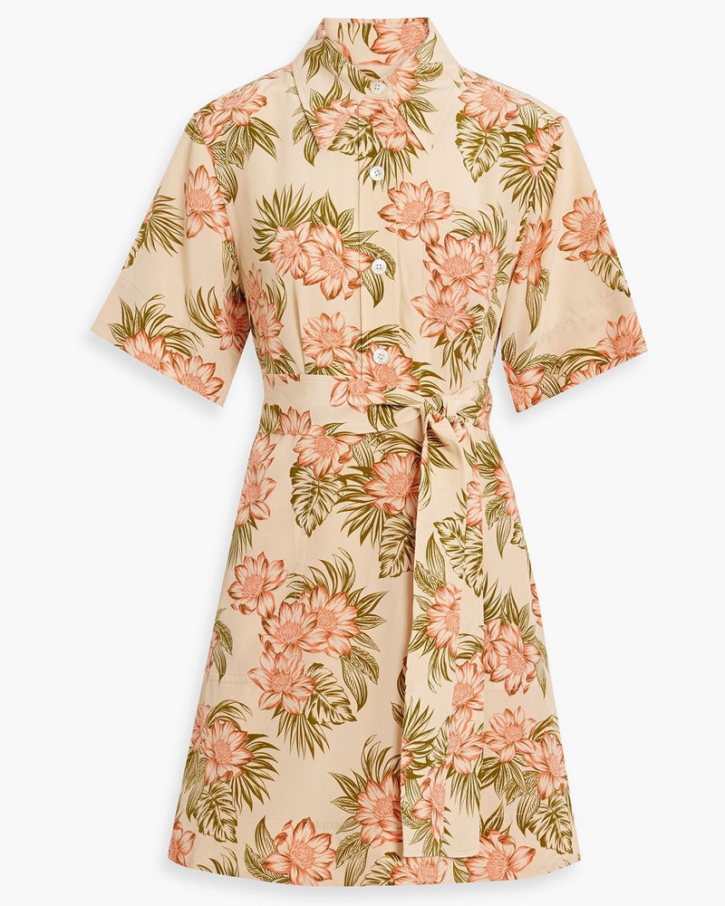 Equipment Damen Adalaide Hemdkleid aus Crêpe de Chine aus Seide inMinilänge mit floralem Print