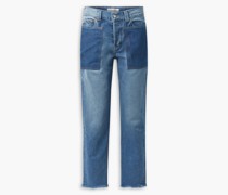 Callisto hoch sitzende Jeans mit geradem Bein und Fransen