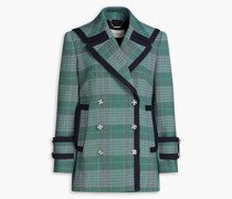 Doppelreihiger Mantel aus Tweed mit Glencheck-Muster 00