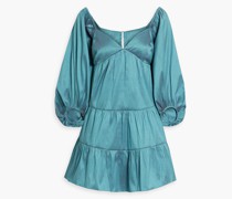 Everly gestuftes Minikleid aus Dupioni mit Raffung