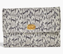 Valorie Kuvert-Clutch aus Leder mit Schlangeneffekt