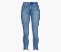 Hoch sitzende Cropped Skinny Jeans inDistressed-Optik 24