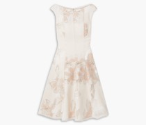 Korbut Kleid aus floralem Jacquard und Organza mit Metallic-Effekt