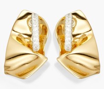 24 KT. vergoldete und versilberte Ohrringe mit Kristallen