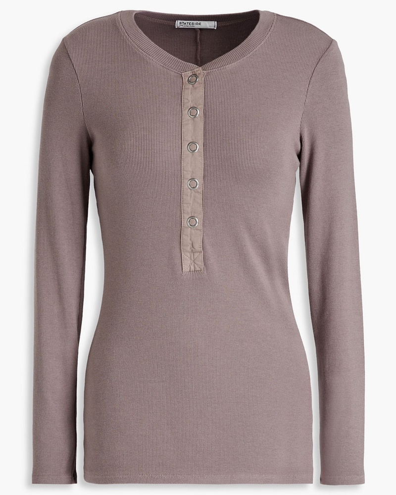 STATESIDE Damen Oberteil aus geripptem Jersey