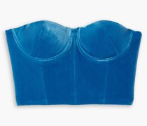 Bloom trägerloses Cropped Bustier-Oberteil aus Samt