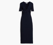 Midikleid aus Rippstrick mit Twist-Detail