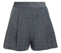 Karierte Shorts aus Stretch-Crêpe mit Glencheck-Muster