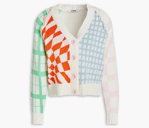 Cardigan aus Jacquard-Strick aus Baumwoe