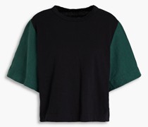 T-Shirt aus Bio-Baumwoll-Jersey mit Canvas-Einsatz