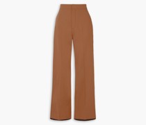 Tilla Hose mit weitem Bein aus Twill aus einer zweifarbigen Wollmischung