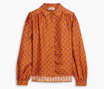 Eliza bedrucktes Hemd aus Seiden-Twill