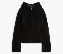 Falga Kapuzenjacke aus Shearling mit Lederbesatz