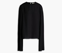Bluse aus Crêpe de Chine mit Falten