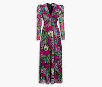 Bernadette Maxikleid aus Crêpe de Chine mit floralem Print und Gürtel
