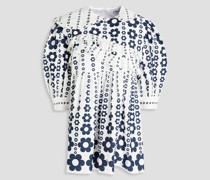 Geraffte Bluse aus Baumwolle mit floralem Print