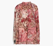 Piroi bedruckte Bluse aus Seiden-Crêpe