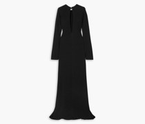 Robe aus Seiden-Cady mit Cut-outs