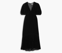 Ester Midikleid aus Samt mit Raffung