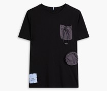 T-Shirt aus Jersey aus einer Baumwollmischung mit Applikationen und Ripstop-Besatz