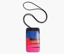 Tsunehisa Kimura Smartphone-Hülle aus bedrucktem Leder inColour-Block-Optik