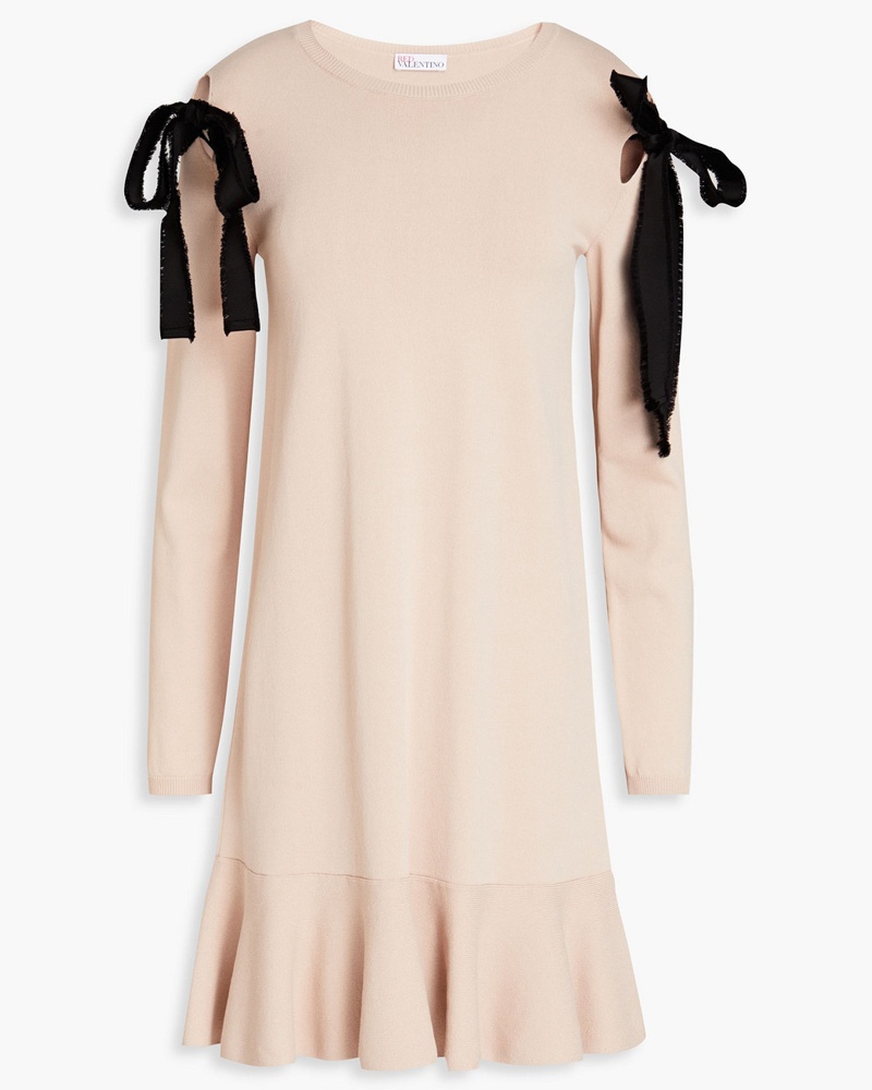 RED Valentino Damen REDValentinoMinikleid aus Rippstrick mit Schnalle und Cut-outs