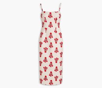 Midikleid aus Faille mit floralem Print
