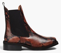 Chelsea-Boots aus Leder mit Schlangeneffekt