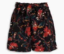 Leica Shorts aus Crêpe de Chine aus Seide mit floralem Print