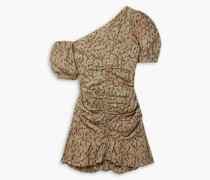 Lecia bedrucktes Minikleid aus Baumwoll-Voile mit asymmetrischer Schulterpartie