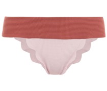 Zweifarbiges, Halbhohes Bikini-höschen aus Strukturiertem Stretch-crêpe