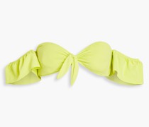 Bikini-Oberteil aus Stretch-Piqué it Rüschen und Raffung
