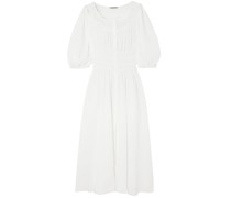 Arabella shirred cotton-gauze midi dress