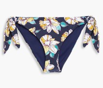 Geripptes, tief sitzendes Bikini-Höschen mit floralem Print