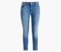 Halbhohe Cropped Skinny Jeans inDistressed-Optik