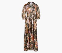 Hemdkleid inMaxilänge aus -Jacquard mit Print