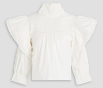 Bellflower Bluse aus Bio-Baumwollpopeline mit Raffung