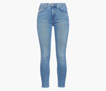 Halbhohe Cropped Skinny Jeans inDistressed-Optik