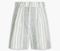 Gestreifte Shorts aus Leinen mit Falten