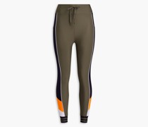 Track gestreifte Stretch-Leggings